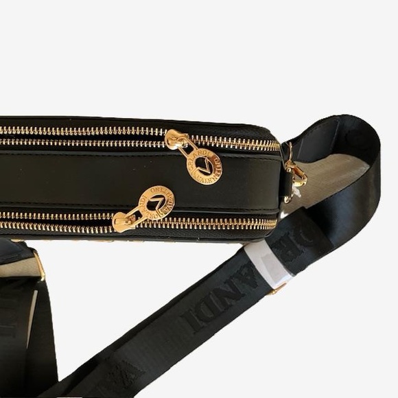 Valentino Orlandi Studded Crossbody Camera Bag, Black w/Gold-Toned Hardware. - Picture 4 of 9